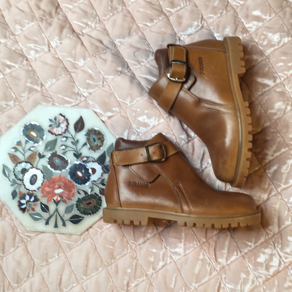 Durango Kids unisex Tan leather ankle Bootie